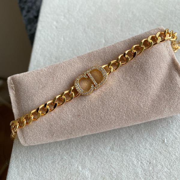 CD guld kuban kedja armband