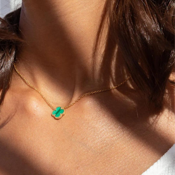 Fyrklöver halsband - Grön