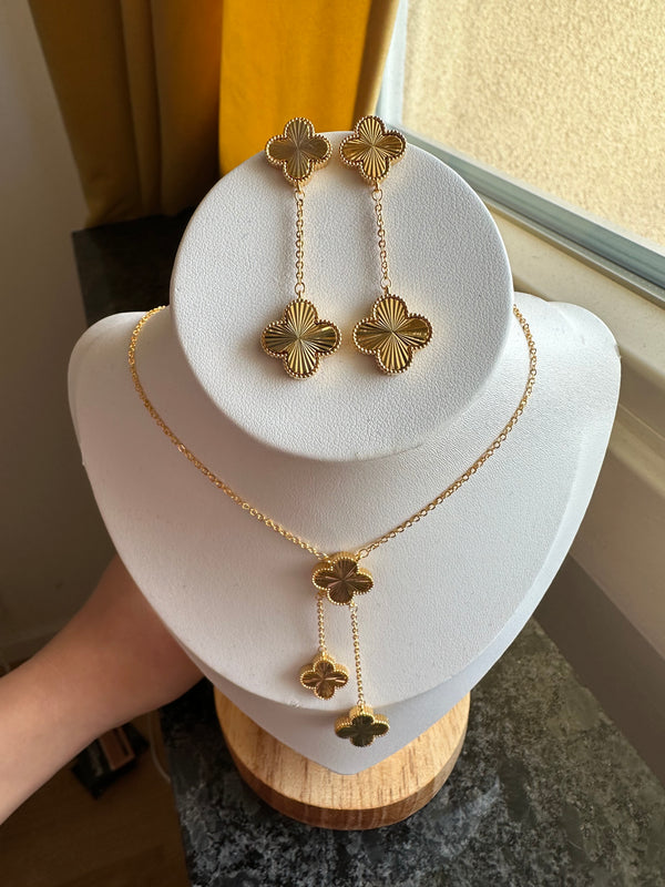 Guld/silver fyrklöver elegant design