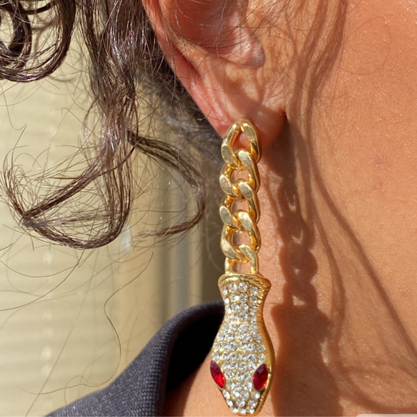 Snake red örhänge